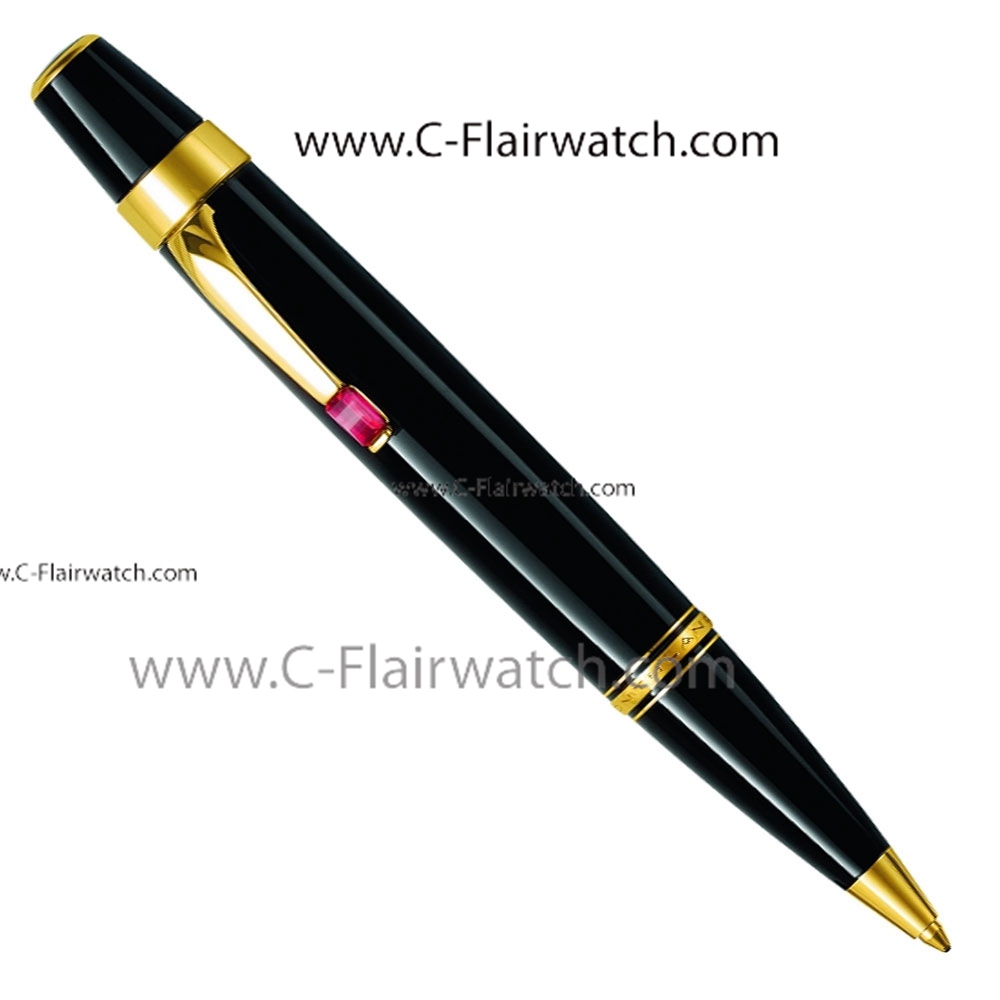 Fake Mont blanc Boheme Bleu Black Resin Ballpoint Pen Gold Clip